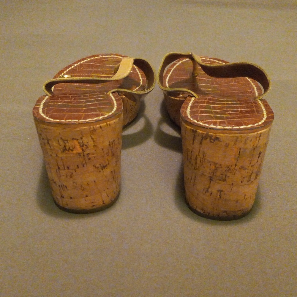 Sam Eldeman Cork Wedge Sandals Size 7.5 - Picture 5 of 8
